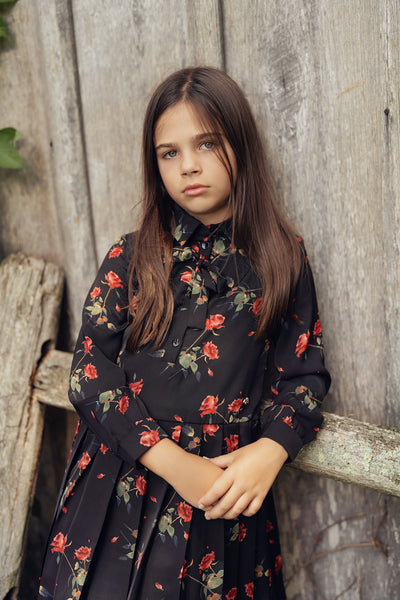 Clo Floral Pleated Print Dress