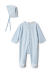 Fragile Front Scallop Footie w Hat