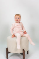 Fragile Front Scallop Footie w Hat