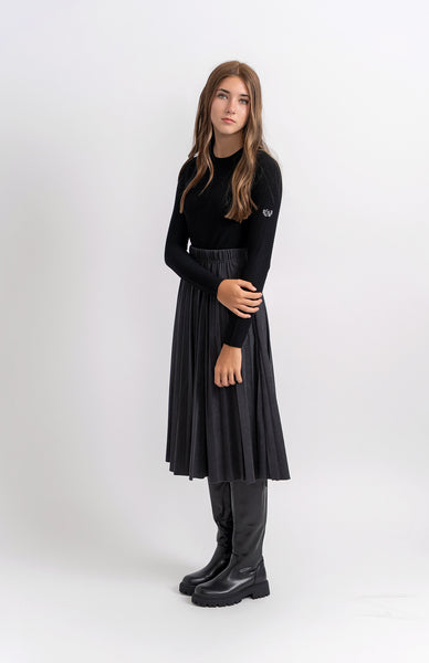FYI Zig Zag Textured Pleated Skirt