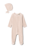 Bebe Bella  Pompom Footie w/ Bonnet and Blanket