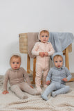 Bebe Bella Velour Pompom Footie w Bonnet