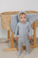 Bebe Bella Velour Pompom Footie w Bonnet