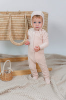 Bebe Bella Velour Pompom Footie w Bonnet