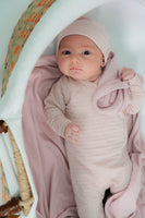 Bebe Bella Embossed Diamond Rocking Horse Wrap Footie w Hat