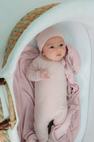 Bebe Bella Embossed Diamond Rocking Horse Wrap Footie w Hat