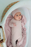 Bebe Bella Embossed Diamond Rocking Horse Wrap Footie w Hat