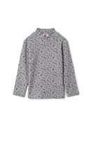 Pinky Promise Floral Rib Mock Neck  Top