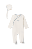 Bebe Bella Small Embroidery Footie w Bonnet