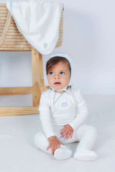 Bebe Bella Small Embroidery Footie w Bonnet