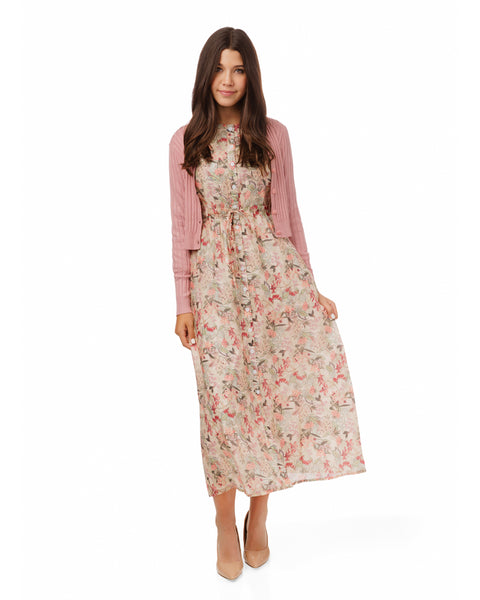 floral maxi dress with cardigan Donna Bella Floral Dress w Cardigan