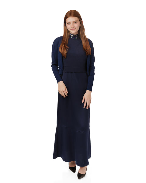Donna Bella Embroidered Mock Kneck Overlay
