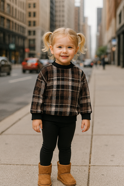 Montee Girls Winter Plaid Set