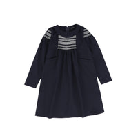 Bamboo Smocked Swing Collar Dress