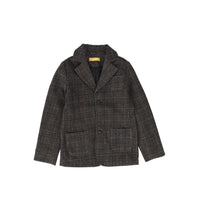 Le Bourdon Wool Plaid Stretch Blazer