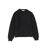 Le Bourdon Braided Knit Crew Sweater