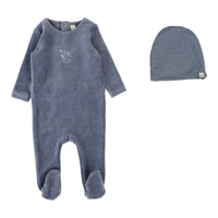Lilette Velour Forest Graphic Footie, Hat & Blanket Layette Set