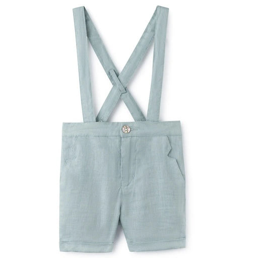 Pastel Linen Suspender Shorts