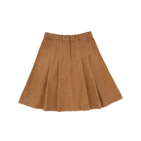 Hello Yellow Corduroy Front Pleat Skirt