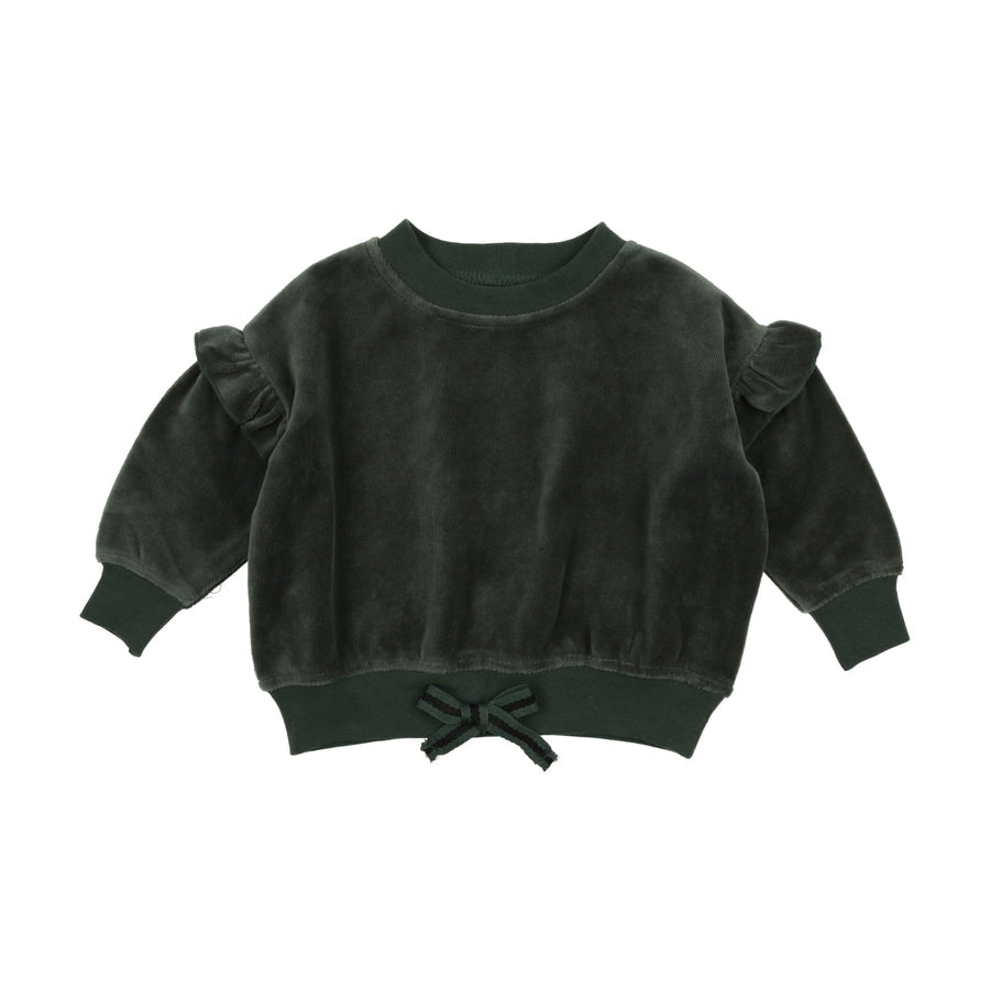 Lil Legs Velour Sweatshirt Girl - Black