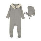 Lilette Sweetheart Collar Footie & Hat Set