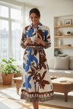 Santorini Botanical Print Dress