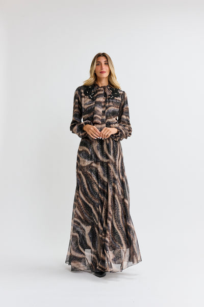 Paper Parachute Shimmer Beaded Flowers Dress