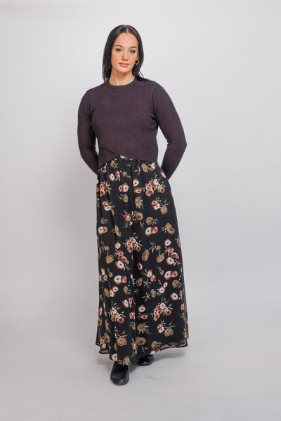 Cable Floral Print Dress w Matching Cardigan Set