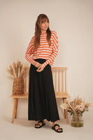 BuHu Contrast Stripe Vneck Shoulder Top