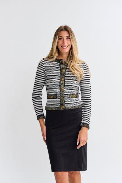 OOTD Gold Thread Knit Top