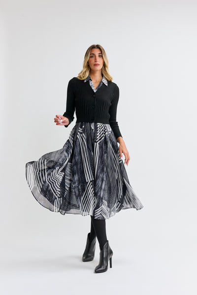 Parcelle Lines Print Dress
