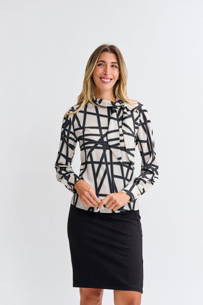 Parcelle Printed Gold Buttons Blouse
