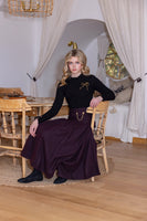 La Nina Knit Beaded Bow Sweater