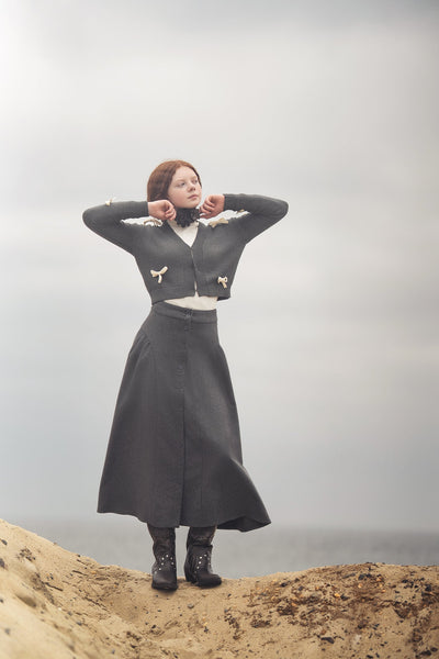 GEM Gathered Button Down Skirt