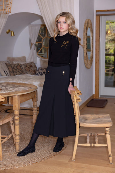 La Nina Knit Beaded Bow Sweater