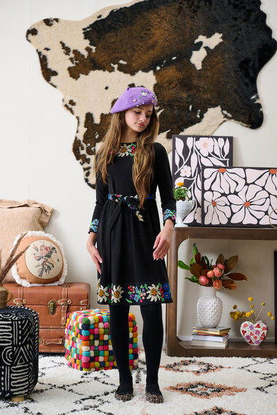 Porter Floral Embroidery Design Dress