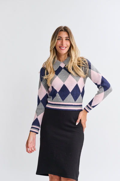 OOTD Argyle Printed Sweater