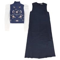 Valentina Embroidered Turtleneck Vest Dress