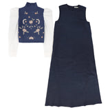 Valentina Embroidered Turtleneck Vest Dress