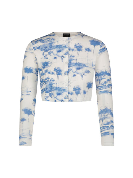 Aleeza Koda Ribbed Jumper & Brisa Water Print Cardigan