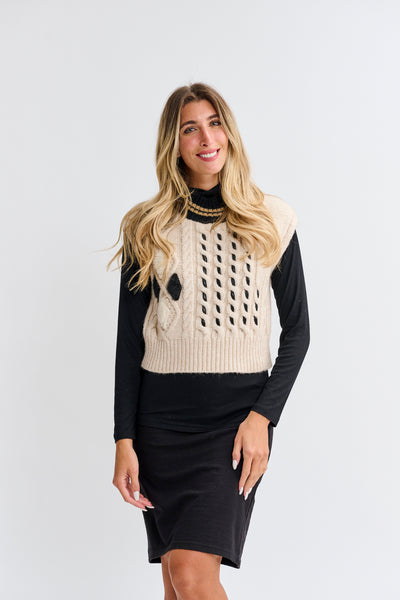 OOTD Leather and Fur Trim Vest