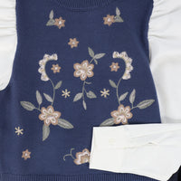 Valentina Embroidered Turtleneck Vest Dress