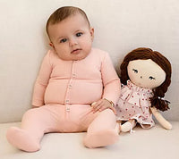 Minimoi Solid Rib Button Down Footie