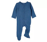 Minimoi Solid Rib Button Down Footie