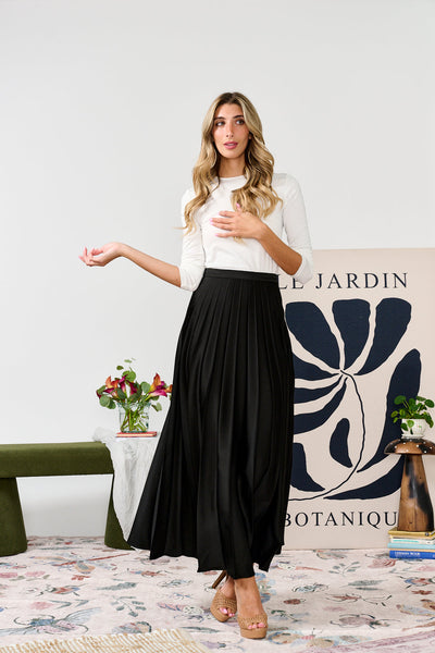 Paper Parachute Satin Pleated Skirt