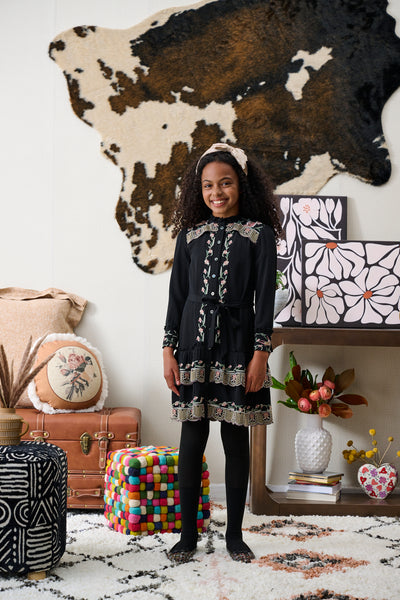Porter Embroidery Button Down Dress