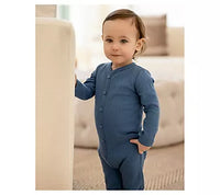 Minimoi Solid Rib Button Down Footie