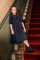 Pompomme Velvet Insert Taffeta Dress