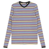 Faves Ribbed Stripe Vneck Tee