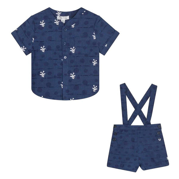 Elle & Boo Dots Overall w Shirt Set